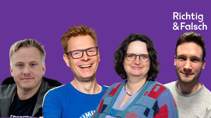 Coverbild mit den Gästen dieser Folge: Daniel Lohninger, Andre Wolf, Barbara Buchegger und Lorenz Prager.
